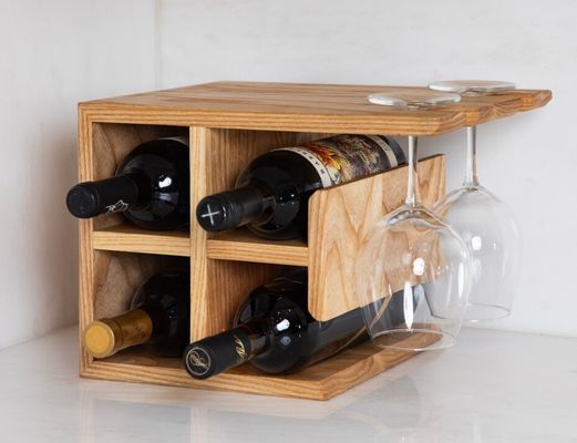 Customized Logo Hartholz Weinregal Hochmenge Weinhalter für Schalter