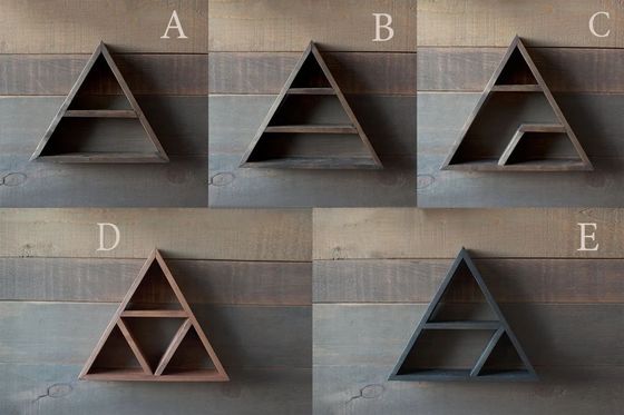 Wohnzimmermöbel Handgefertigt Holz Wandmontiert Schwebendes Dreieck Regal 16&quot;oder18&quot;X3.2&quot; Modernes Design