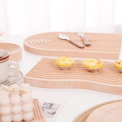 Wellenform Holzschacht Frühstücks-Servierschacht für die Küche 40,5x18,5x2cm Customized Logo