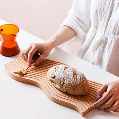 Wellenform Holzschacht Frühstücks-Servierschacht für die Küche 40,5x18,5x2cm Customized Logo