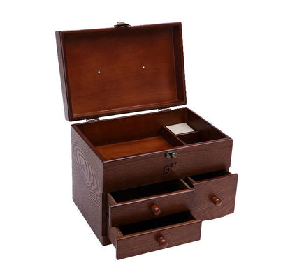 3 Stufen klappbare Kantelier Nähbox mit Griff 38x23,5x30cm Verbrannte Oberfläche