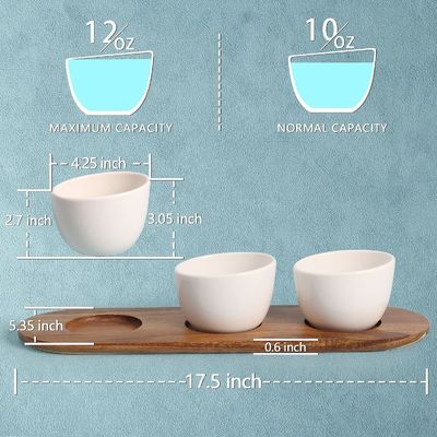 Acacia Holzschachtel Chip und Dip Serving Set mit Holz einfache Farbe oder Ihre Farbe