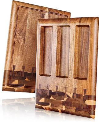 Umweltfreundliche Holzschneidetafel mit eingebauter Saft-Rohre und abnehmbaren Behältern