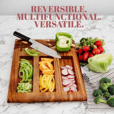 Umweltfreundliche Holzschneidetafel mit eingebauter Saft-Rohre und abnehmbaren Behältern