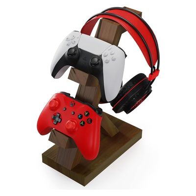 Video-Game-Controller Headset Stand Holzdekorationsregal mit Kopfhörerhalter