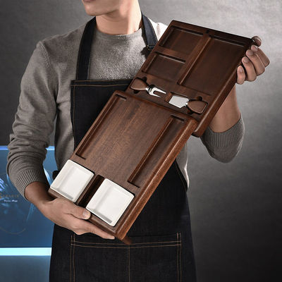 Anpassbares Multifunktions-Bamboo-Schnittbrett mit Ständer und klappbarem Kolander