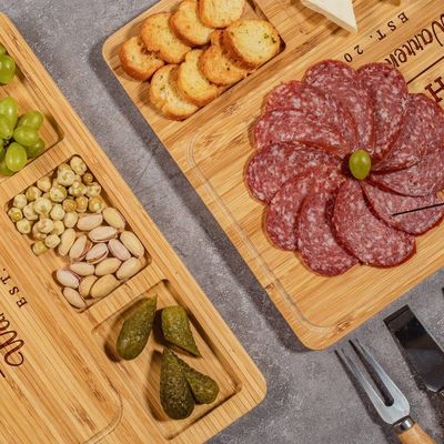 Bamboo-Schnittbrett mit Skala und Lagerung Klappbares Endkorn Hartholzbrett Stein