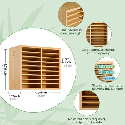 Holz-Schreibtisch-Speicher hält 126 Marker 48 Pastellfarben in Bambus Marker Organisator