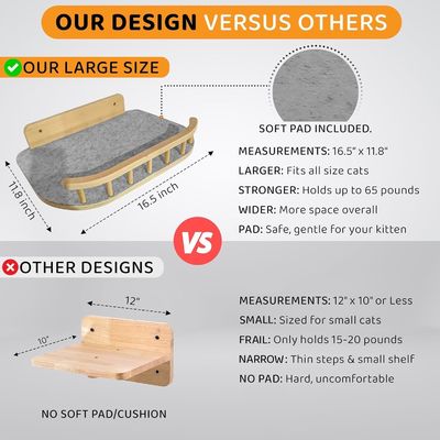 Logo für Haustierspielzeuge Anpassungslogo akzeptabel Holz-Katzen-Eckregal und große Wandschritte