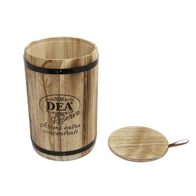 18x18x27cm Custom Logo Holzfässer Verpackung Handgefertigt Vintage-Stil Großer Paulownia