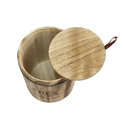 18x18x27cm Custom Logo Holzfässer Verpackung Handgefertigt Vintage-Stil Großer Paulownia