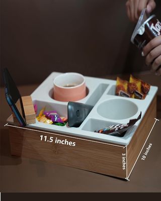 Schreibtisch Holz-Speicher für Wohnzimmer Kaffeetafel Snacks und Fernbedienung