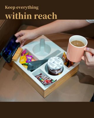 Schreibtisch Holz-Speicher für Wohnzimmer Kaffeetafel Snacks und Fernbedienung