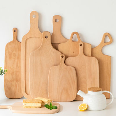 Mini-Akazien-Schnittbrett mit Kreis-Food-Holzdesign und Messerhalter