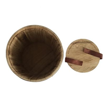 Mini-Handwerk Holz Kaffeebohnen und Süßigkeiten Lagerfässer mit Seidenbildschirmdruck