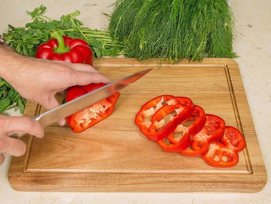 Kleine Bambuswal-Smart-Schnittbretter mit traditionellem Design aus Walnuss-Synthetikkautschuk