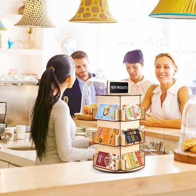 Holzglasmaterial Holz-Postkarten-Display-Rack mit kleinen Tafeln