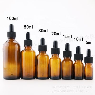 5 ml 10 ml 15 ml 20 ml 30 ml 50 ml 100 ml Amber Glas Tropffflasche mit und Lebensmittelglasglas
