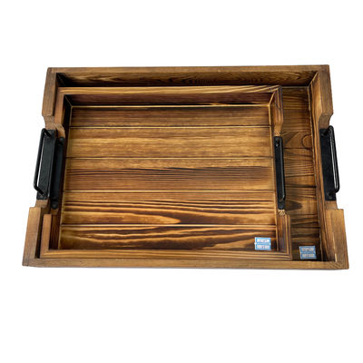 Anpassungsgestaltungen akzeptiert Rustikale rechteckige Holzbedienung mit Metallgriffe