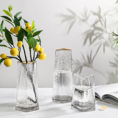 All-Season Modern Square Handgefertigte klare Glasvase mit handgeblasener Technik
