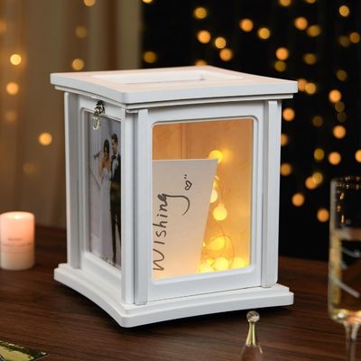 Hochzeitsrezeption Eukalyptus DIY Umschlag Holzkiste mit Schloss Probe kostenlos