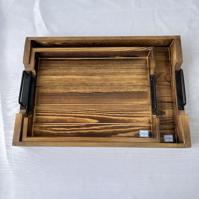 Anpassungsgestaltungen akzeptiert Rustikale rechteckige Holzbedienung mit Metallgriffe