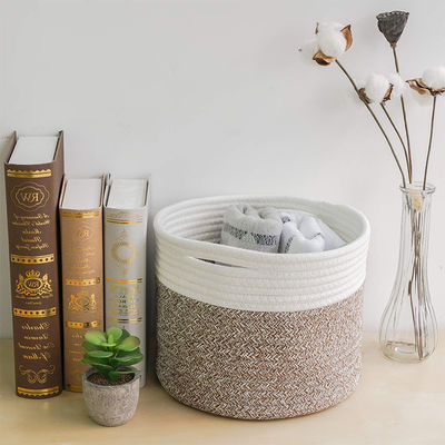 Halten Sie Ihr Zuhause organisiert Rundklappbares Baumwollseil Lagerkorb für verschiedene Gegenstände
