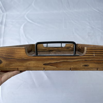 Anpassungsgestaltungen akzeptiert Rustikale rechteckige Holzbedienung mit Metallgriffe