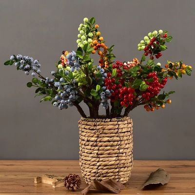 Weihnachtsbeeren Stamm Kunstpflanzen Rote und blaue Beeren für alle Feste Gelegenheit