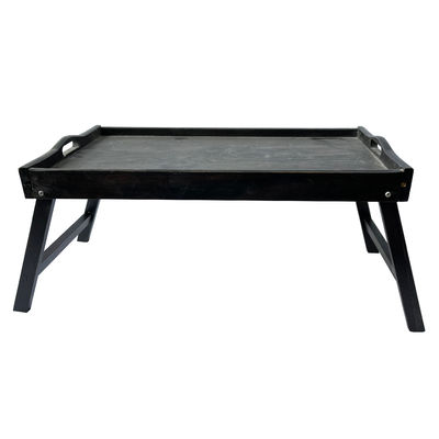 Seidenbildschirmdruck Naturfrühstück Holzbettbecher mit Klappbeinen Küche