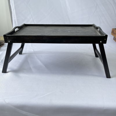 Seidenbildschirmdruck Naturfrühstück Holzbettbecher mit Klappbeinen Küche