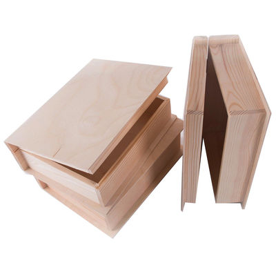 Customized Kieferholz Farbbuch-Form Box für schicke unfertige Holz Geschenk Handwerk
