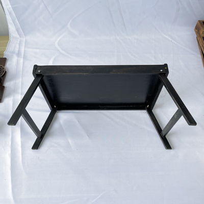 Seidenbildschirmdruck Naturfrühstück Holzbettbecher mit Klappbeinen Küche