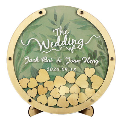 Hochzeitsschmuck Prop Custom Größe Holzrahmen mit einzigartigen Gästebuch Zeichen Drop Top