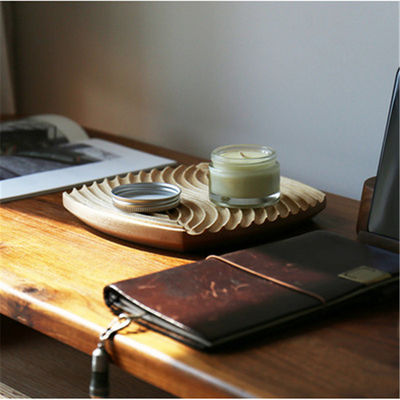 Nordic-Stil-Wassergewölbte Buchenholz-Dekorationsschalen 19,3x19,3x2cm akzeptiert