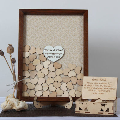 Hochzeitsschmuck Prop Custom Größe Holzrahmen mit einzigartigen Gästebuch Zeichen Drop Top