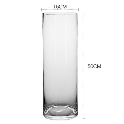 Dicke, klare, hohe Glaszylindervase für die Auswahl im modernen Stil