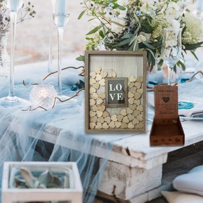 Holz und Glas romantische Hochzeitsdekoration Custom Drop Top Rahmen mit großem Foto-Einsatz