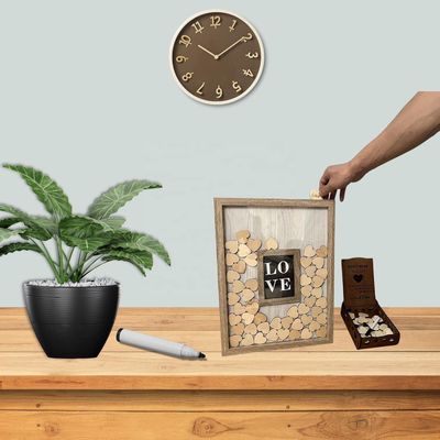 Holz und Glas romantische Hochzeitsdekoration Custom Drop Top Rahmen mit großem Foto-Einsatz