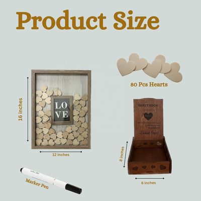 Holz und Glas romantische Hochzeitsdekoration Custom Drop Top Rahmen mit großem Foto-Einsatz