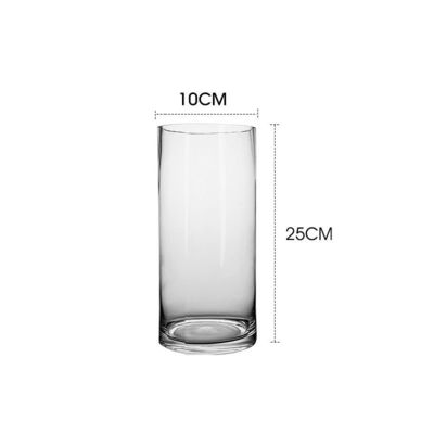 Minimalistische Design-Tischvase für klares Glas Zylinder Blumenvase im nordischen Stil