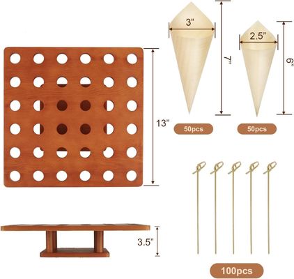 Holz-Eis-Kegel-Halter Stand in einfachen Farben für Food-Trucks oder Catering-Events