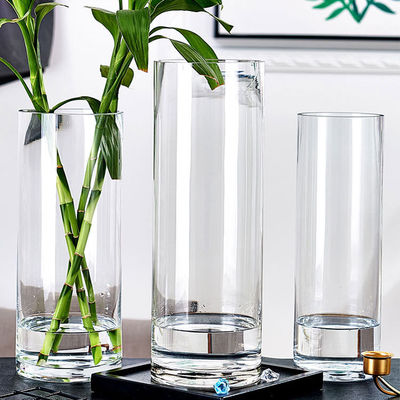 Zeitgenössischer Design Stil Elegante runde klare Glasvase für die Wohnkultur