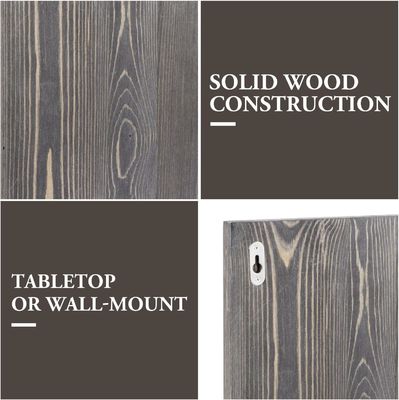 21 Peg Holzring Halter für Wandmontierte Vintage Grau Massivholz Schmuck Anzeige