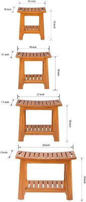 Holz-Badezimmer-Spa-Badehocker mit Griff und Regal aus natürlichem Teakholz