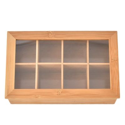 Industrie-Spielzeug Custom Print Bambus Holztee Verpackung mit Glasoberfläche unfertig