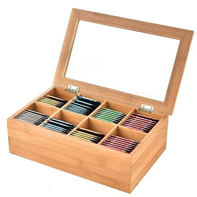 Industrie-Spielzeug Custom Print Bambus Holztee Verpackung mit Glasoberfläche unfertig