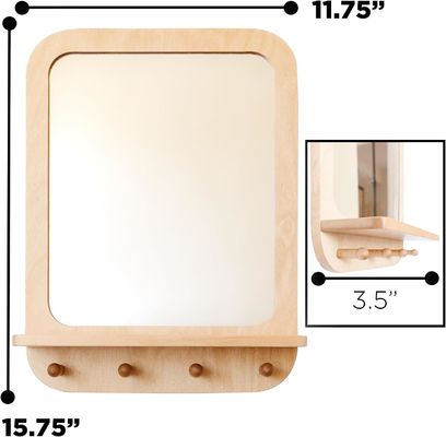 Eintrittsspiegel mit Haken und Regalorganisierer Selbstrustika Design Stil