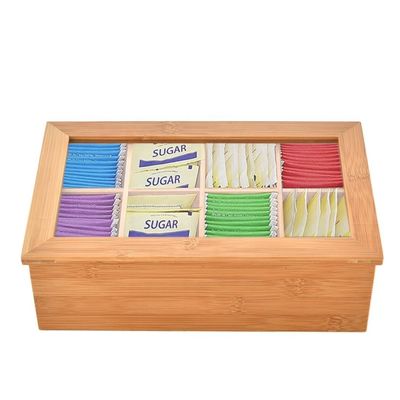 Industrie-Spielzeug Custom Print Bambus Holztee Verpackung mit Glasoberfläche unfertig