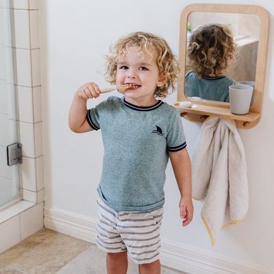 Eintrittsspiegel mit Haken und Regalorganisierer Selbstrustika Design Stil